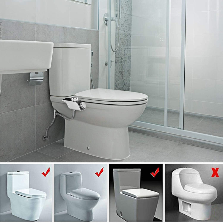 Accessoire de siège de toilettes bidet avec double buse chaude et froide pour l'hygiène personnelle, 7/8 pour l'Amérique du Nord, 1/2 pour l'Asie/Australie/Royaume-Uni, 3/8 pour l'Europe