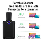 Scanner de codes-barres Bluetooth 2D HC101D sans fil avec clip arrière, lecteur de codes-barres pour téléphone, 2D milieu, 2D côté
