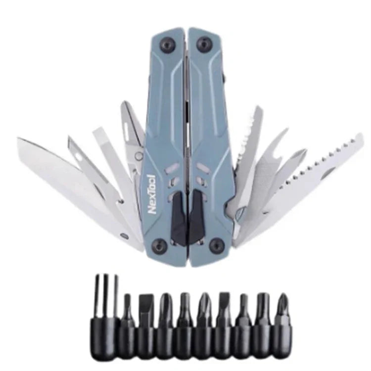 Nextool ensemble d'outils multifonctions 14-en-1, pinces pliantes, ciseaux, ouvre-boîtes pour camping randonnée, Ne20223