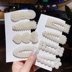 Lot de 5 pinces à cheveux en perles, grandes pinces à cheveux, barrettes, accessoires pour cheveux pour femmes et filles