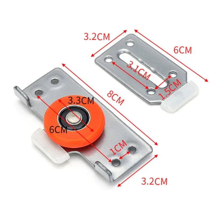 Accessoires silencieux pour porte coulissante de placard avec poulie et 8 vis, poulie