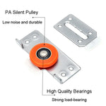 Accessoires silencieux pour porte coulissante de placard avec poulie et 8 vis, poulie