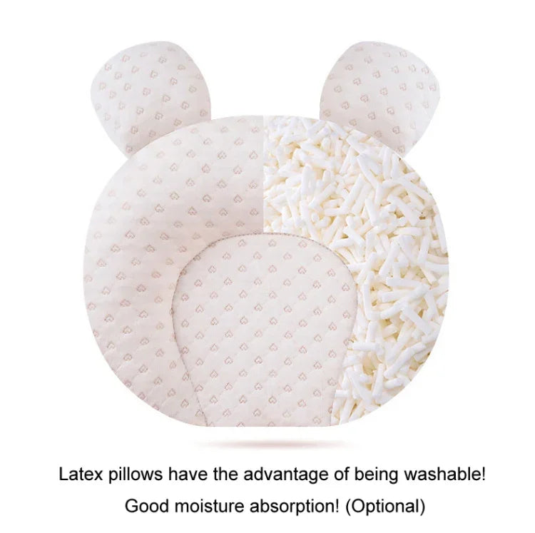 Oreiller pour bébé 0-1 an anti-tête plate, remplissage en soie d'amour, remplissage en soie d'ours, remplissage en soie de pentagone, remplissage en latex d'amour, remplissage en latex d'ours, remplissage en latex de pentagone