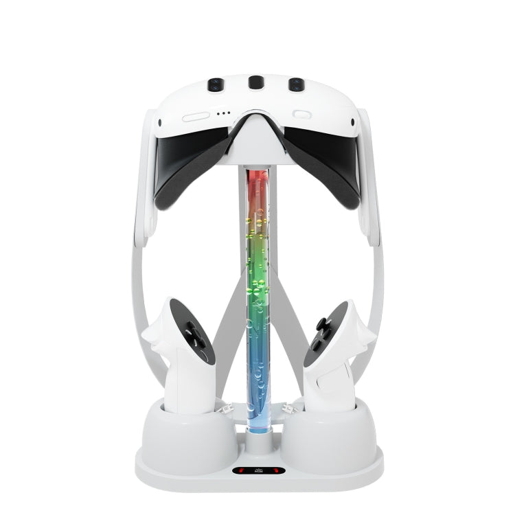 Pour la station de charge et support de rangement des lunettes VR Meta Quest 3 avec lumière RGB, station de charge