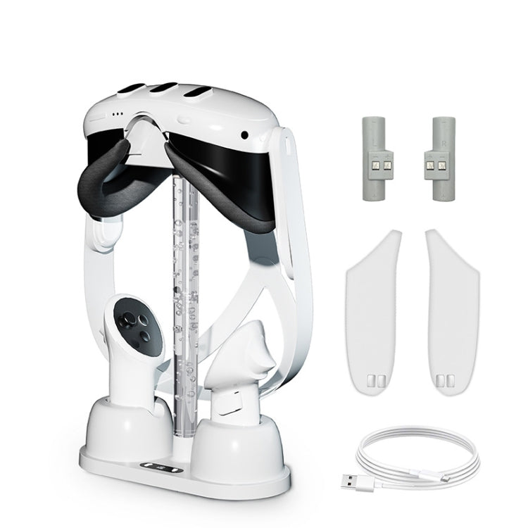 Pour la station de charge et support de rangement des lunettes VR Meta Quest 3 avec lumière RGB, station de charge