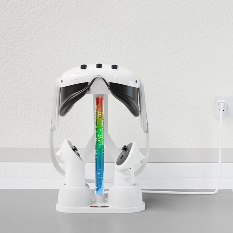 Pour la station de charge et support de rangement des lunettes VR Meta Quest 3 avec lumière RGB, station de charge