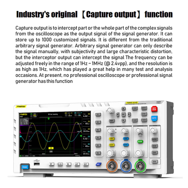 Oscilloscope numérique double canal 2 en 1 FNIRSI 100M bande passante 1GS échantillonnage générateur de signal, prise EU, 1014D, 1014D + sonde P4100