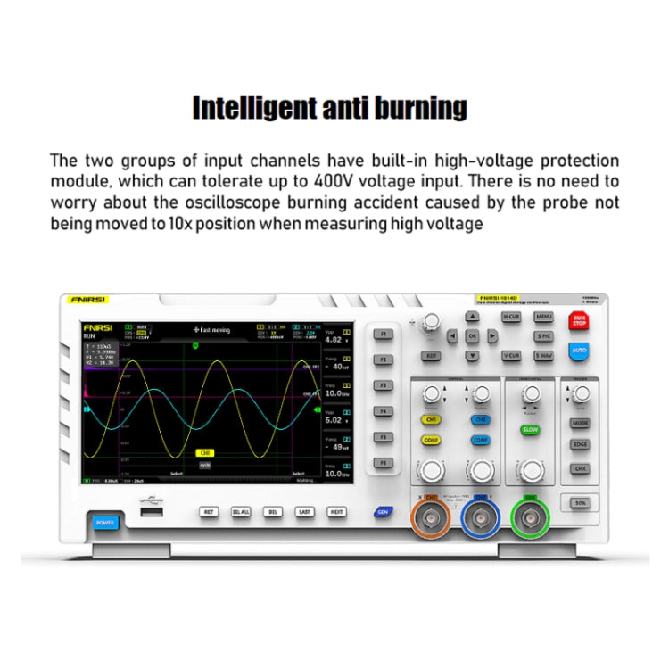 Oscilloscope numérique double canal 2 en 1 FNIRSI 100M bande passante 1GS échantillonnage générateur de signal, prise EU, 1014D, 1014D + sonde P4100