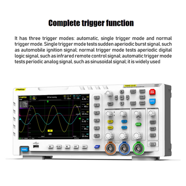 Oscilloscope numérique double canal 2 en 1 FNIRSI 100M bande passante 1GS échantillonnage générateur de signal, prise EU, 1014D, 1014D + sonde P4100