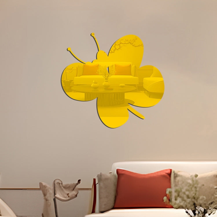 Autocollants Muraux Stéréo Papillon Acrylique Chambre Salon Décoration Murale Fond Miroir Souple, Papillon