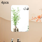 Miroir Acrylique Rectangulaire à Coins Arrondis, Autocollants Muraux Stéréo, Décoration d'Intérieur, Miroir Souple, 4 pièces 15cm x 10cm, 4 pièces 20cm x 13cm, 4 pièces 30cm x 20cm, 4 pièces 42cm x 27cm