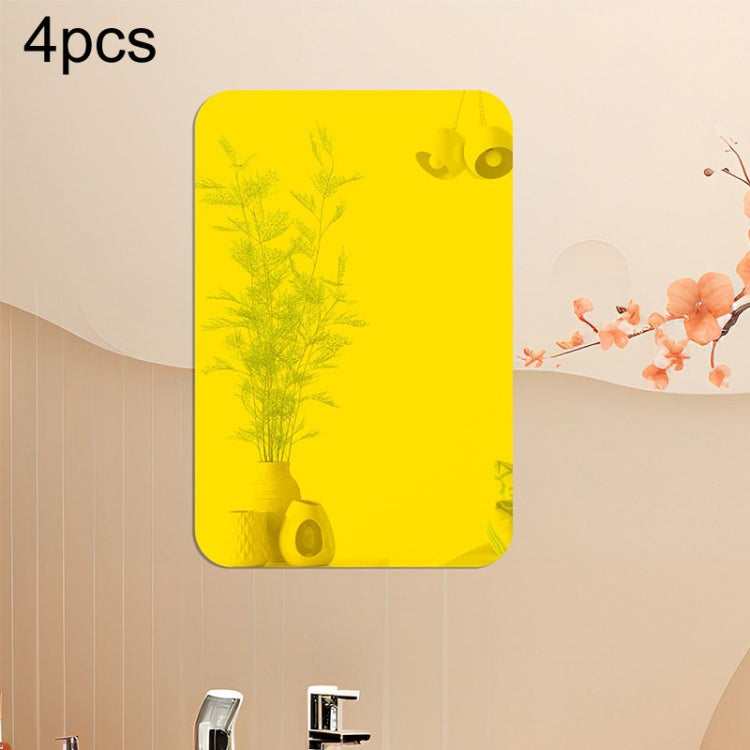 Miroir Acrylique Rectangulaire à Coins Arrondis, Autocollants Muraux Stéréo, Décoration d'Intérieur, Miroir Souple, 4 pièces 15cm x 10cm, 4 pièces 20cm x 13cm, 4 pièces 30cm x 20cm, 4 pièces 42cm x 27cm
