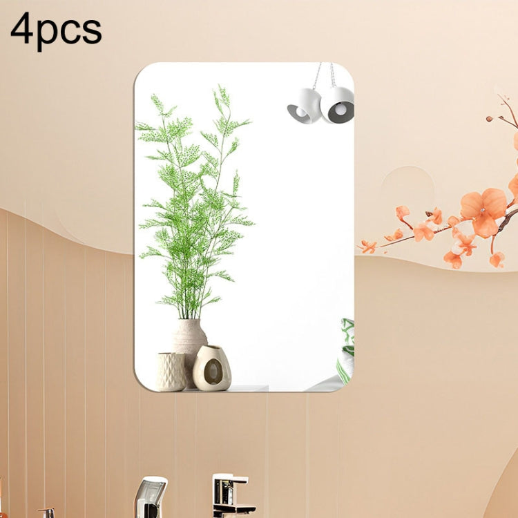 Miroir Acrylique Rectangulaire à Coins Arrondis, Autocollants Muraux Stéréo, Décoration d'Intérieur, Miroir Souple, 4 pièces 15cm x 10cm, 4 pièces 20cm x 13cm, 4 pièces 30cm x 20cm, 4 pièces 42cm x 27cm