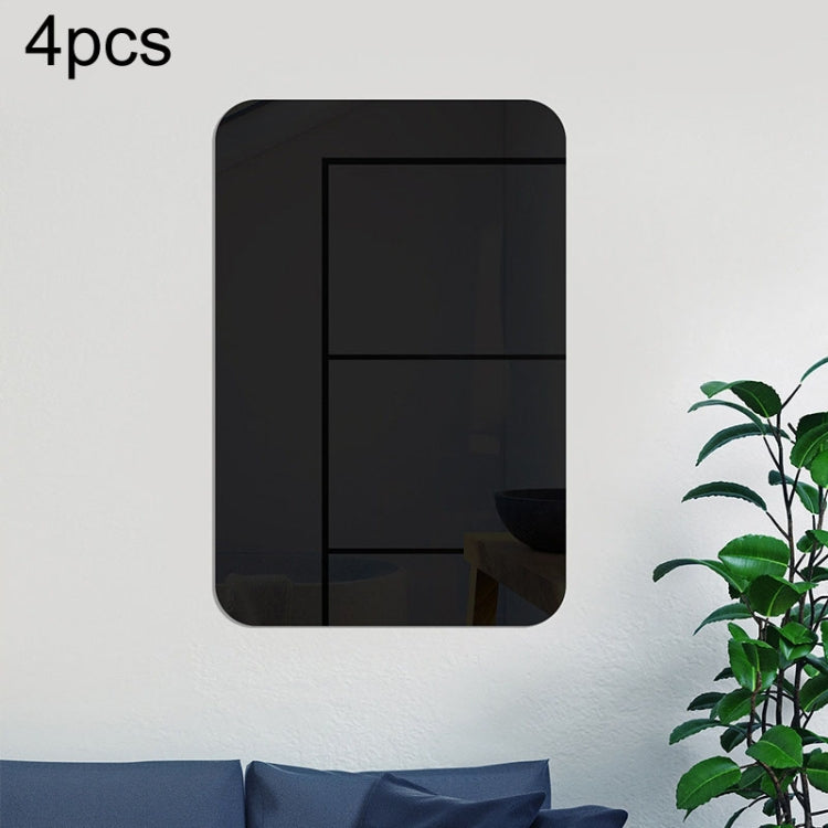 Miroir Acrylique Rectangulaire à Coins Arrondis, Autocollants Muraux Stéréo, Décoration d'Intérieur, Miroir Souple, 4 pièces 15cm x 10cm, 4 pièces 20cm x 13cm, 4 pièces 30cm x 20cm, 4 pièces 42cm x 27cm