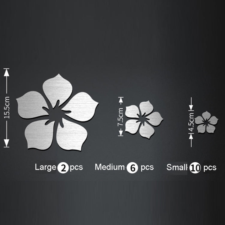 18pcs /Set Autocollant Mural Miroir Acrylique Fleur de Cerisier Décoration Murale Fond de Salon Chambre, Fleur de Cerisier