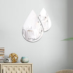 Lot de 2 autocollants muraux miroir stéréo en acrylique motif gouttes d'eau pour salon, chambre à coucher, autocollants décoratifs miroir doux, gouttes d'eau