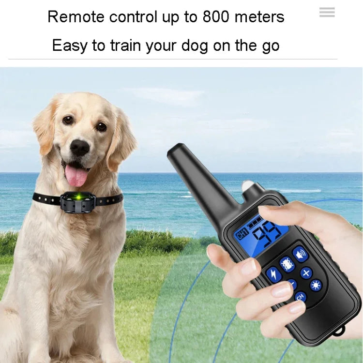 Dressage pour chien anti-aboiements 800m avec télécommande, collier intelligent anti-perturbation par vibration, avec 1 collier, avec 2 colliers, avec 3 colliers