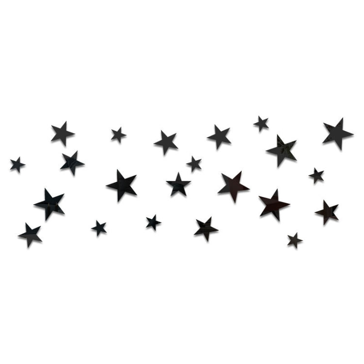 20pcs/Set Autocollants muraux étoiles en acrylique Miroir Stéréo Décoration intérieure Miroir souple, Étoiles
