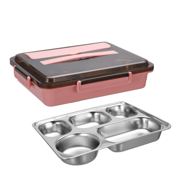 Boîte à déjeuner en acier inoxydable 304, étanche, isotherme, pour étudiant, dortoir, Bento Box, 4 compartiments, Noir