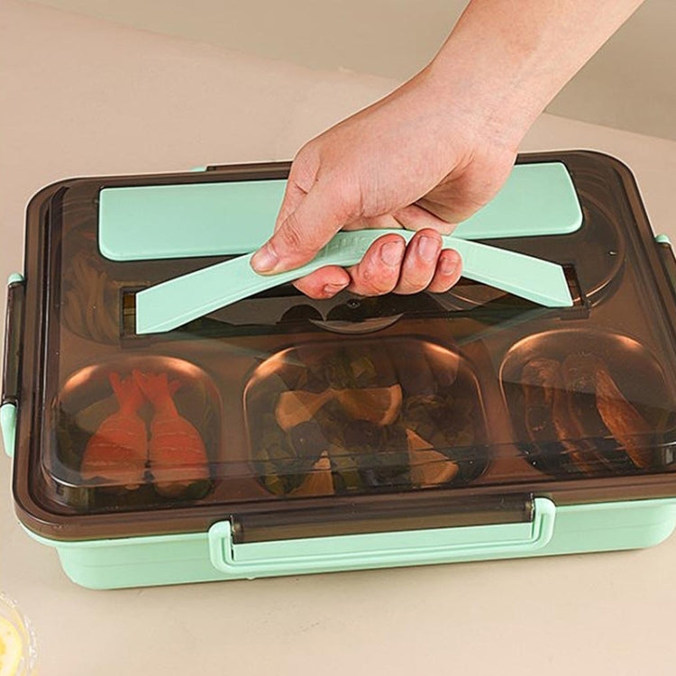 Boîte à déjeuner en acier inoxydable 304, étanche, isotherme, pour étudiant, dortoir, Bento Box, 4 compartiments, Noir