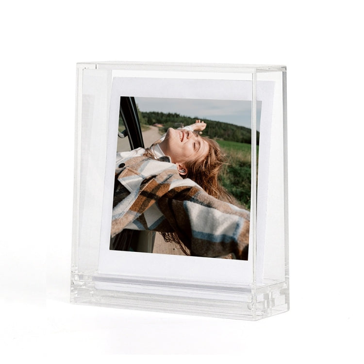 Support de cadre photo carré transparent double face pour Polaroids