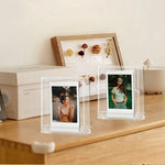 Support de cadre photo carré transparent double face pour Polaroids
