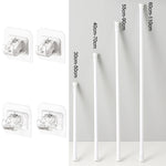 Baking Paint No Punch Curtain Telescopic Rod Hooks Support Bracket, 55cm-90cm