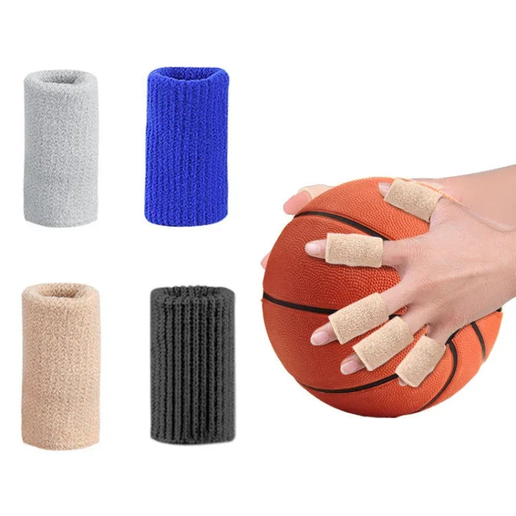 10 pièces/ensemble Manchons de doigts pour basketball Protection tricotée pour articulations, Noir, Teint, Bleu, Gris