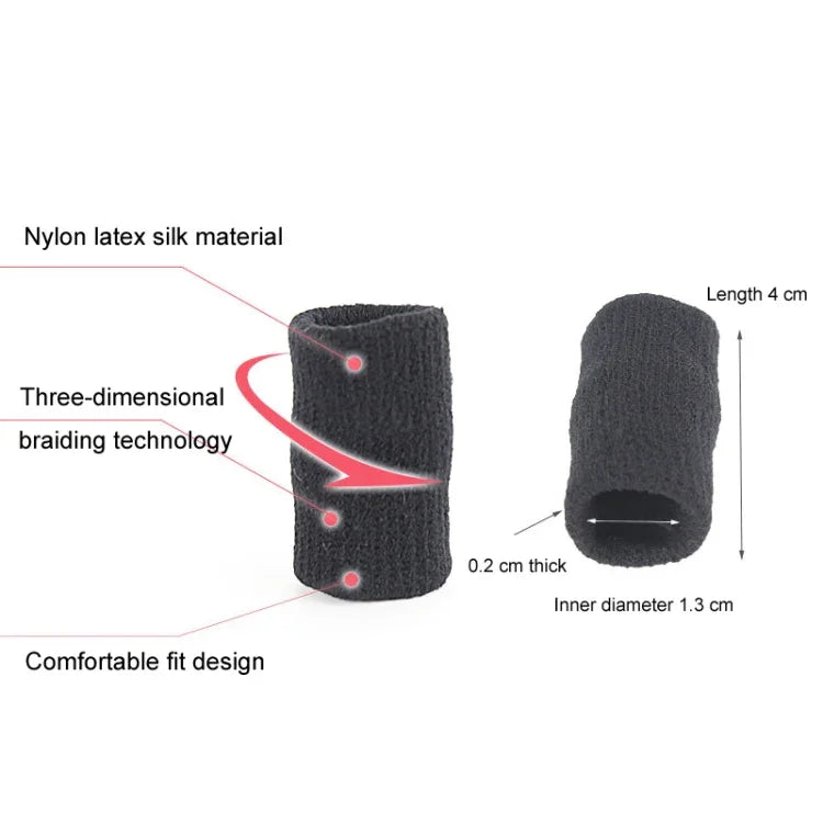10 pièces/ensemble Manchons de doigts pour basketball Protection tricotée pour articulations, Noir, Teint, Bleu, Gris
