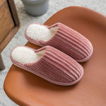 Chaussons en velours côtelé coton, chauds pour l'hiver, semelle épaisse antidérapante, chaussures plates, 36-37, 38-39, 40-41, 42-43, 44-45