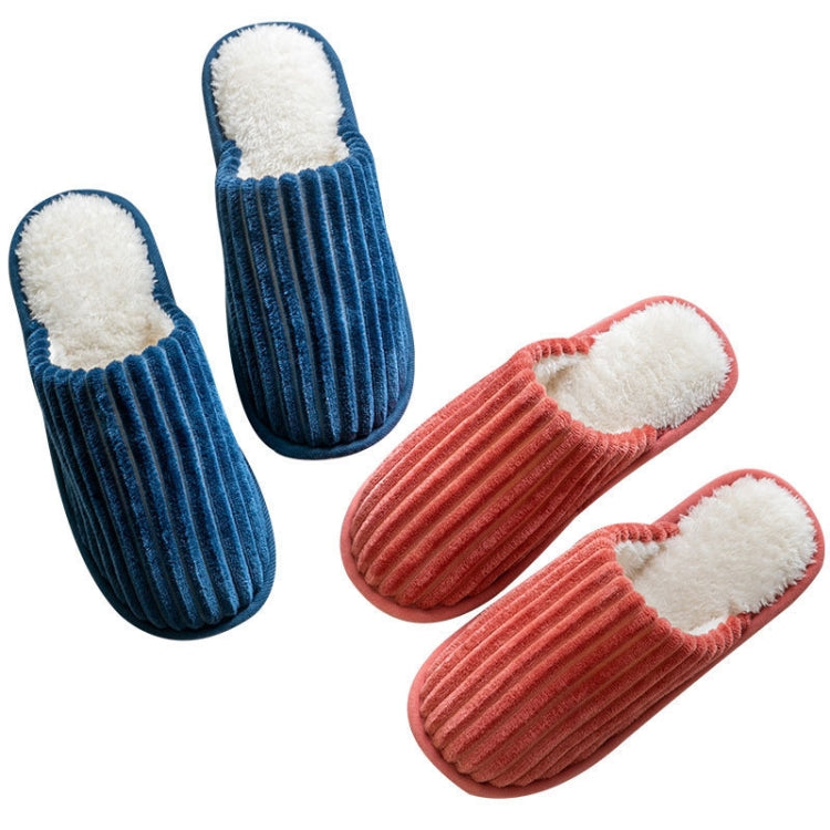 Chaussons en velours côtelé coton, chauds pour l'hiver, semelle épaisse antidérapante, chaussures plates, 36-37, 38-39, 40-41, 42-43, 44-45