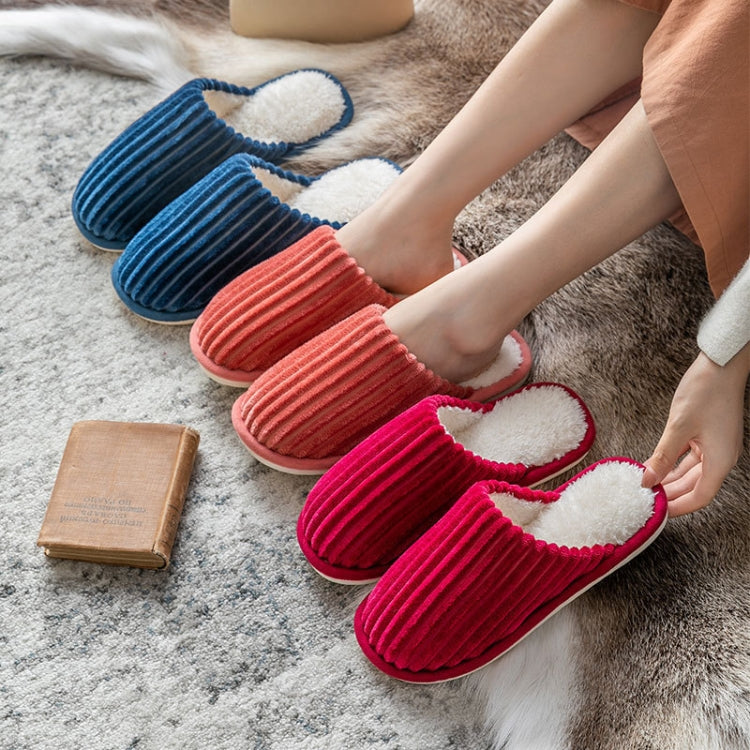 Chaussons en velours côtelé coton, chauds pour l'hiver, semelle épaisse antidérapante, chaussures plates, 36-37, 38-39, 40-41, 42-43, 44-45