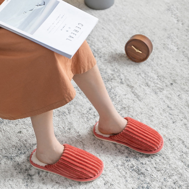 Chaussons en velours côtelé coton, chauds pour l'hiver, semelle épaisse antidérapante, chaussures plates, 36-37, 38-39, 40-41, 42-43, 44-45