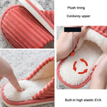Chaussons en velours côtelé coton, chauds pour l'hiver, semelle épaisse antidérapante, chaussures plates, 36-37, 38-39, 40-41, 42-43, 44-45