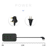 Multiprise T24 2m 3000W 6 prises + PD + 4 ports USB multifonction avec interrupteur, prise UK, prise US
