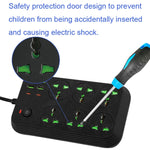 Multiprise T24 2m 3000W 6 prises + PD + 4 ports USB multifonction avec interrupteur, prise UK, prise US