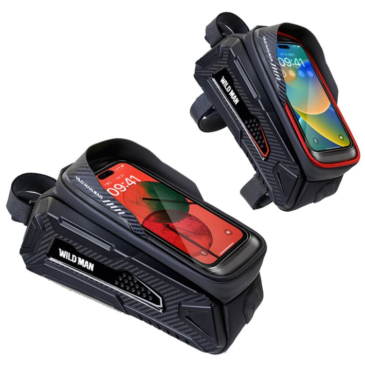 Sac avant rigide WILD MAN M30 1L pour VTT, sac d'équipement cycliste avec écran tactile TPU, M30 (noir), M30 (noir rouge)