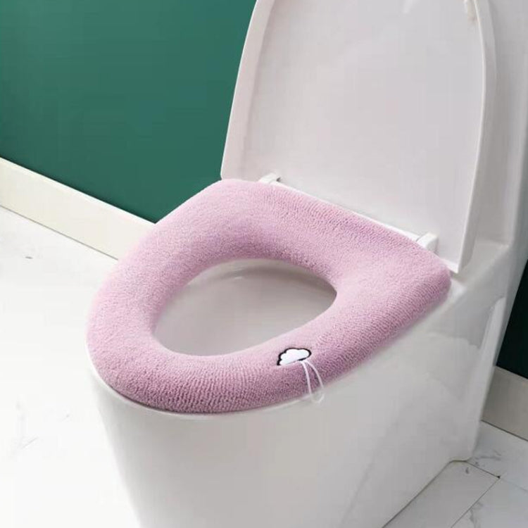 Coussin de toilette universel tricoté lavable, housse de toilette chaude épaissie pour la maison, avec poignée rose, avec poignée gris, avec poignée bleu, plat rose, plat gris, plat bleu