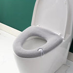 Coussin de toilette universel tricoté lavable, housse de toilette chaude épaissie pour la maison, avec poignée rose, avec poignée gris, avec poignée bleu, plat rose, plat gris, plat bleu