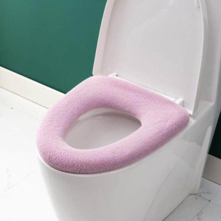Coussin de toilette universel tricoté lavable, housse de toilette chaude épaissie pour la maison, avec poignée rose, avec poignée gris, avec poignée bleu, plat rose, plat gris, plat bleu