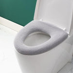Coussin de toilette universel tricoté lavable, housse de toilette chaude épaissie pour la maison, avec poignée rose, avec poignée gris, avec poignée bleu, plat rose, plat gris, plat bleu