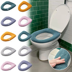 Coussin de toilette universel tricoté lavable, housse de toilette chaude épaissie pour la maison, avec poignée rose, avec poignée gris, avec poignée bleu, plat rose, plat gris, plat bleu