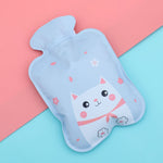 Bouillotte Cartoon Remplie d'Eau Mini en PVC Haute Densité Sac d'Eau Chaude Hiver, Style et Couleur Aléatoires, Petite 17x11cm, Grande 14.5x21cm