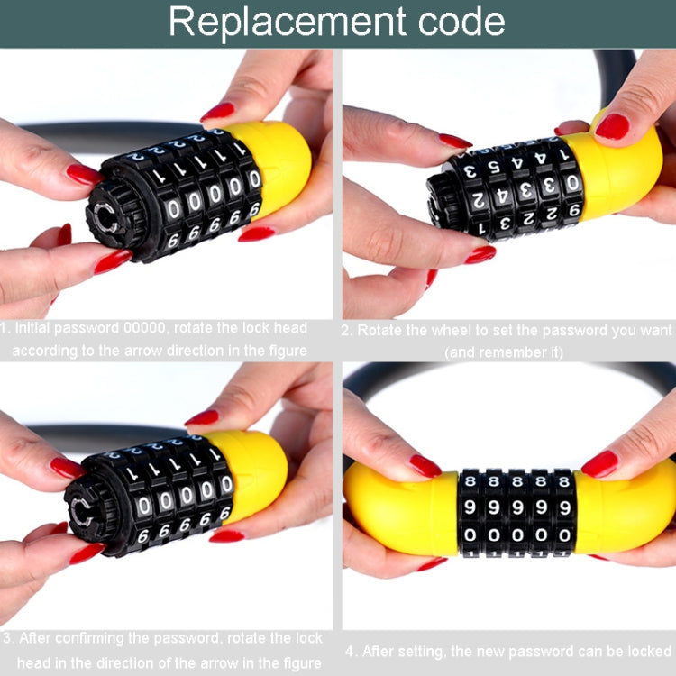 Cadenas à combinaison 5 chiffres pour vélo et véhicule électrique, antivol de sécurité, 40 x 1,72cm, 57 x 1,72cm