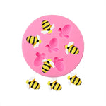Moule en silicone petite abeille pour fondant et chocolat, MK-3171 Rose, MK-3171 Gris clair, MK-3172 Rose, MK-3172 Gris clair
