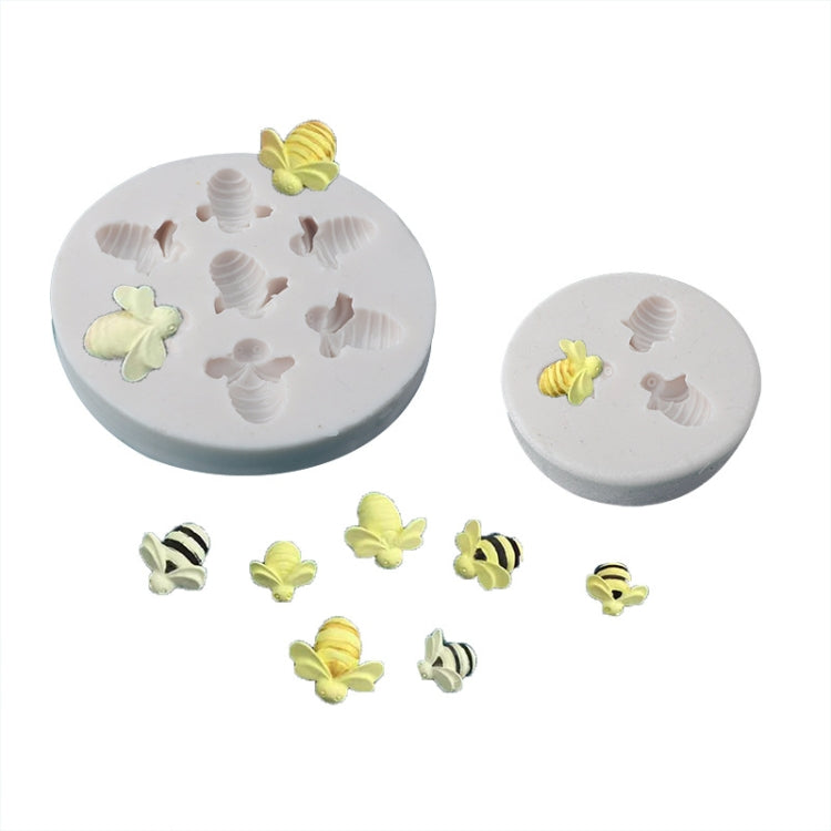 Moule en silicone petite abeille pour fondant et chocolat, MK-3171 Rose, MK-3171 Gris clair, MK-3172 Rose, MK-3172 Gris clair
