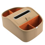 Cat Supplies Leather Storage Box Car Split Paper Tissue Box, Classic Black, Warm Beige