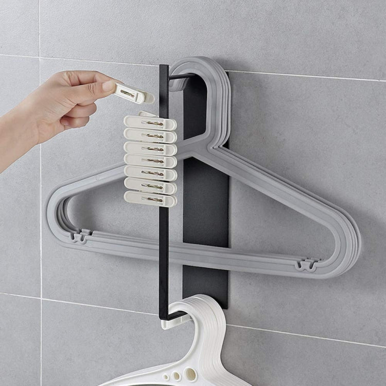 Porte-vêtements mural en métal avec étagère de rangement multifonctionnelle pour placard