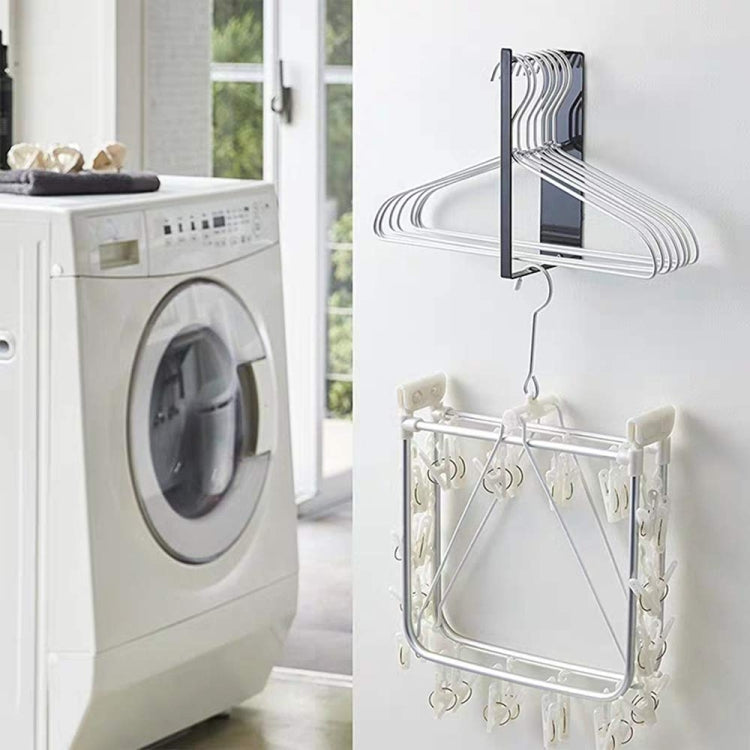 Porte-vêtements mural en métal avec étagère de rangement multifonctionnelle pour placard