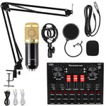 Microphone studio à condensateur audio pour chant, ensemble BM800+V8S carte son, ensemble BM800+V8 carte son
